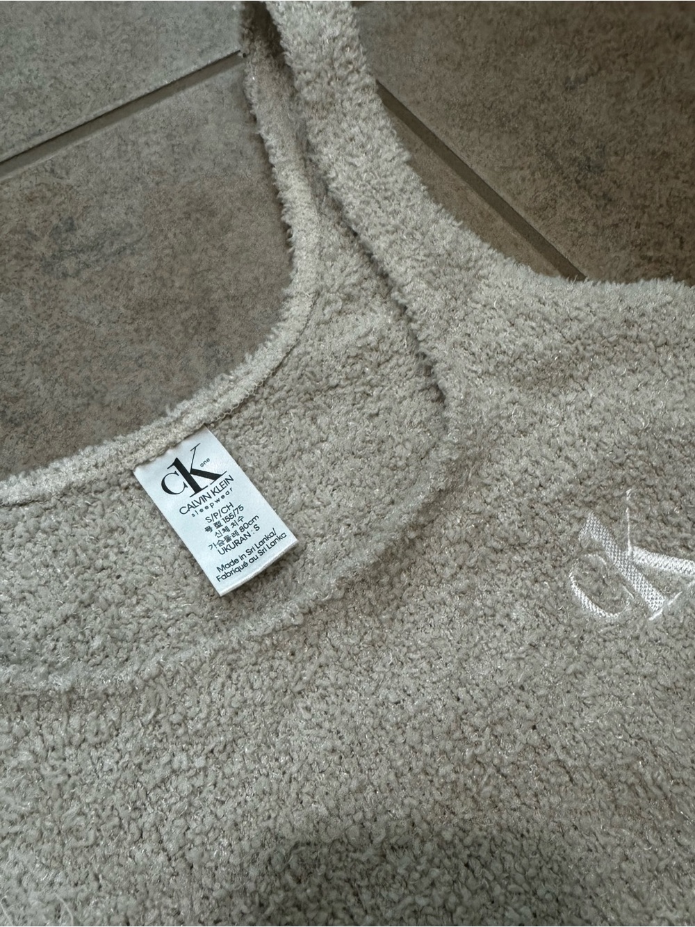 Calvin Klein Beige Plush Tank with CK Logo - Picture 2 of 2